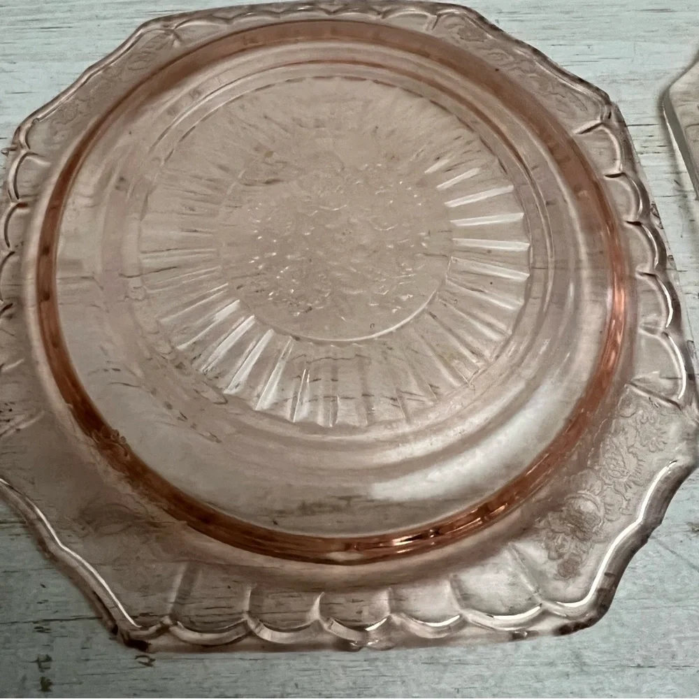 Vintage Pink Depression Glass Small Salad Plates/Dishes Mayfair and Princess - Picture 11 of 16
